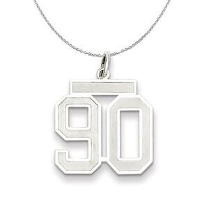 Sterling Silver, Jersey Collection, Medium Number 90 Necklace - 24 In